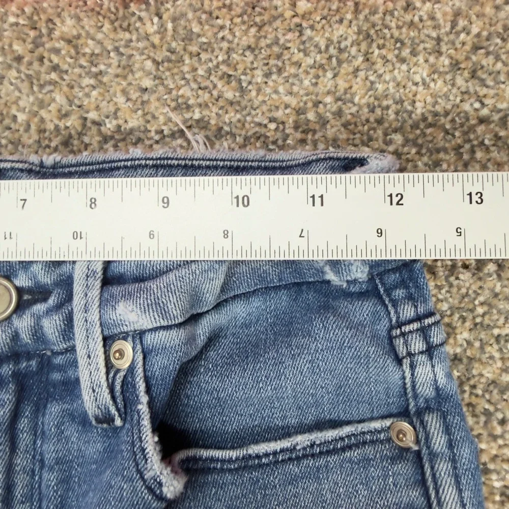 Good American High Rise Straight Leg Raw Hem Jeans Blue Wash Size 2/26 CCSNF602T